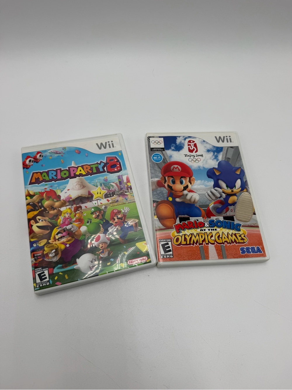 Nintendo Wii Mario Party 8 + Mario & Sonic Olympic Games 2 Game Lot CIB Manuals